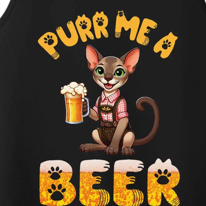 Oriental Shorthair Cat Bavarian Drinking Beer Purr Me A Beer Performance Tank