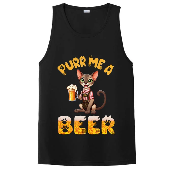 Oriental Shorthair Cat Bavarian Drinking Beer Purr Me A Beer Performance Tank