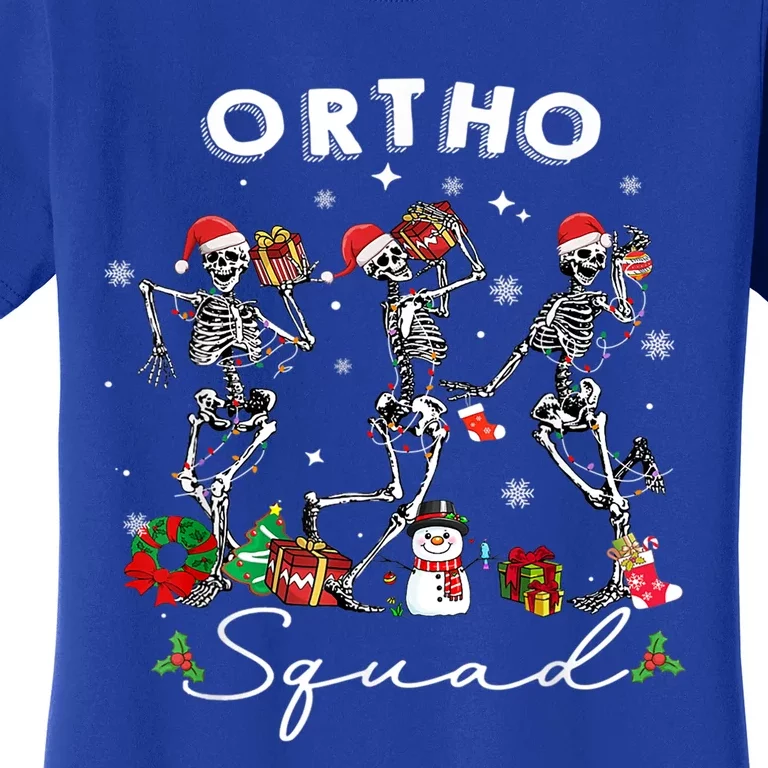 Ortho Squad Christmas Skeletons Orthopedics Nurse Rn Crew Gift Women's T-Shirt