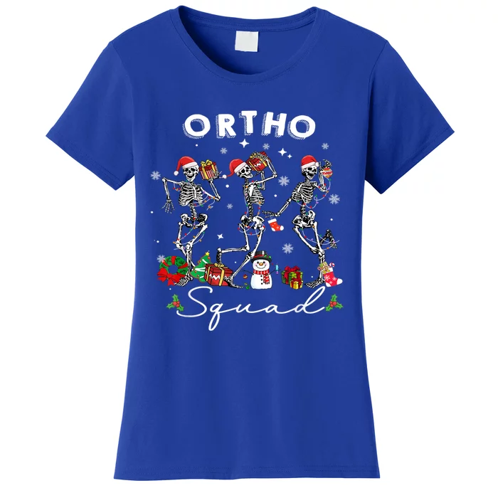 Ortho Squad Christmas Skeletons Orthopedics Nurse Rn Crew Gift Women's T-Shirt