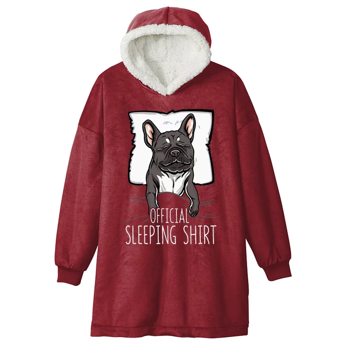 of.ficial sleeping cute french bulldog dog nightgown Hooded Wearable Blanket