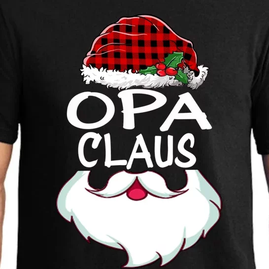 Opa Santa Claus Red Plaid Funny Family Christmas Pajamas Dad Gift Pajama Set