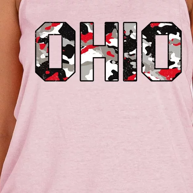 Ohio State Camo Women's Knotted Racerback Tank