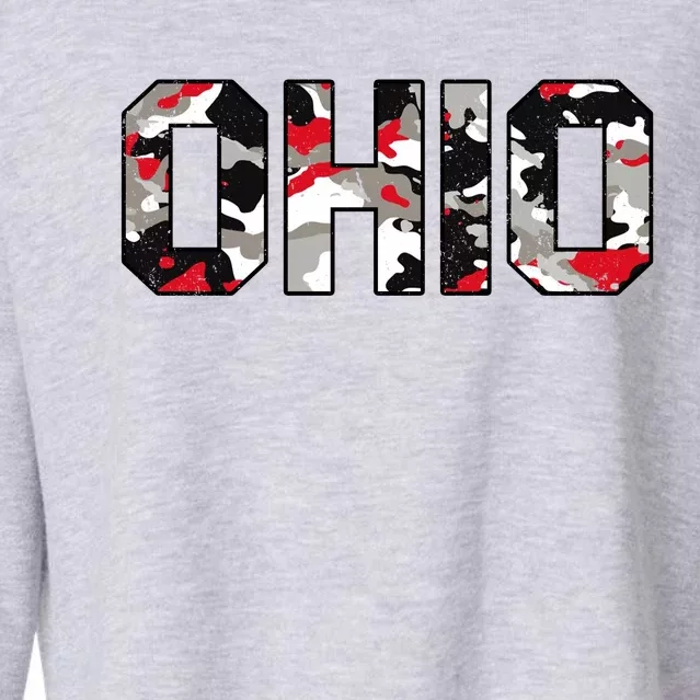 Ohio State Camo Cropped Pullover Crew