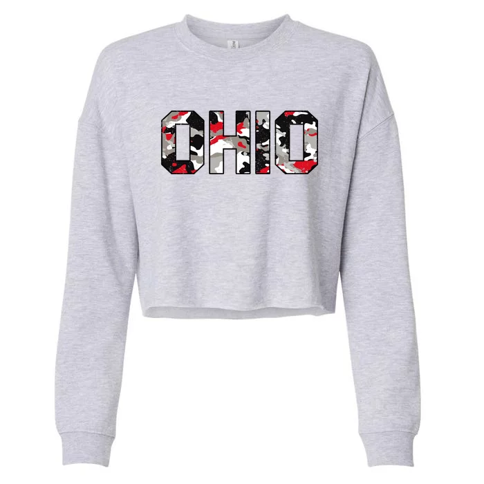 Ohio State Camo Cropped Pullover Crew