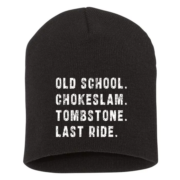 Old School Chokeslam Tombstone Last Ride Short Acrylic Beanie