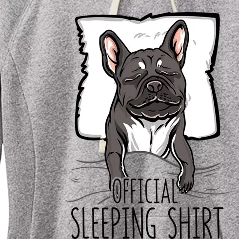 official sleeping cute french bulldog dog nightgown Women's Fleece Hoodie