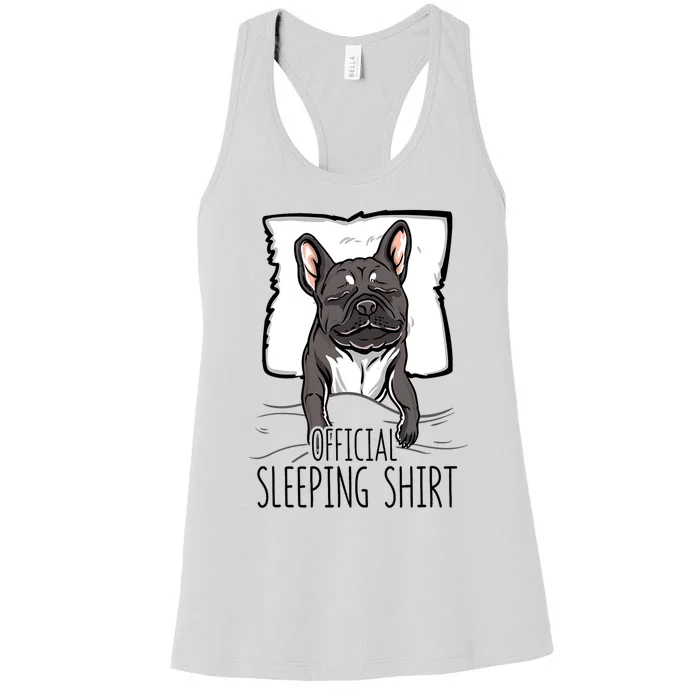 official sleeping cute french bulldog dog nightgown Women's Racerback Tank