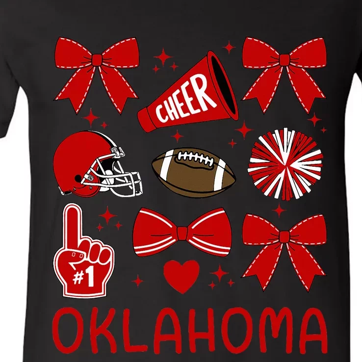 Oklahoma Sister Coquette Bow Cute V-Neck T-Shirt