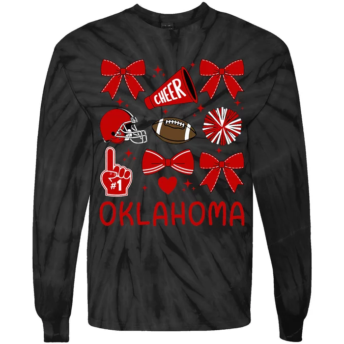 Oklahoma Sister Coquette Bow Cute Tie-Dye Long Sleeve Shirt