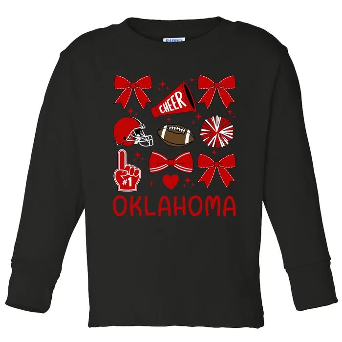 Oklahoma Sister Coquette Bow Cute Toddler Long Sleeve Shirt