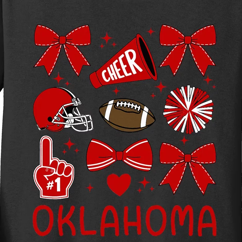 Oklahoma Sister Coquette Bow Cute Kids Long Sleeve Shirt