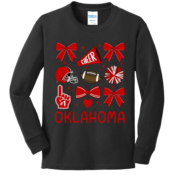 Oklahoma Sister Coquette Bow Cute Kids Long Sleeve Shirt