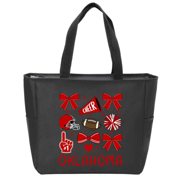 Oklahoma Sister Coquette Bow Cute Zip Tote Bag