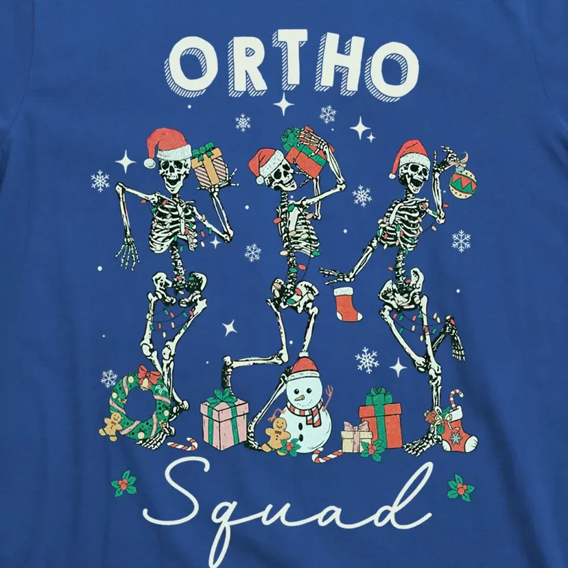 Ortho Squad Christmas Skeleton Orthopedics Nurse Rn Crew Gift T-Shirt