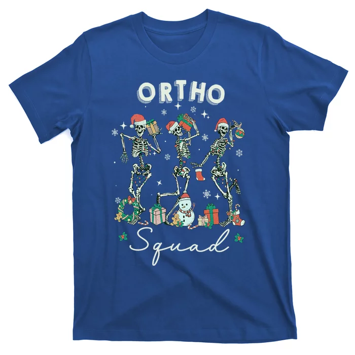 Ortho Squad Christmas Skeleton Orthopedics Nurse Rn Crew Gift T-Shirt