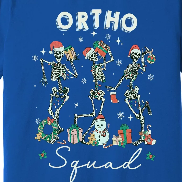 Ortho Squad Christmas Skeleton Orthopedics Nurse Rn Crew Gift Premium T-Shirt