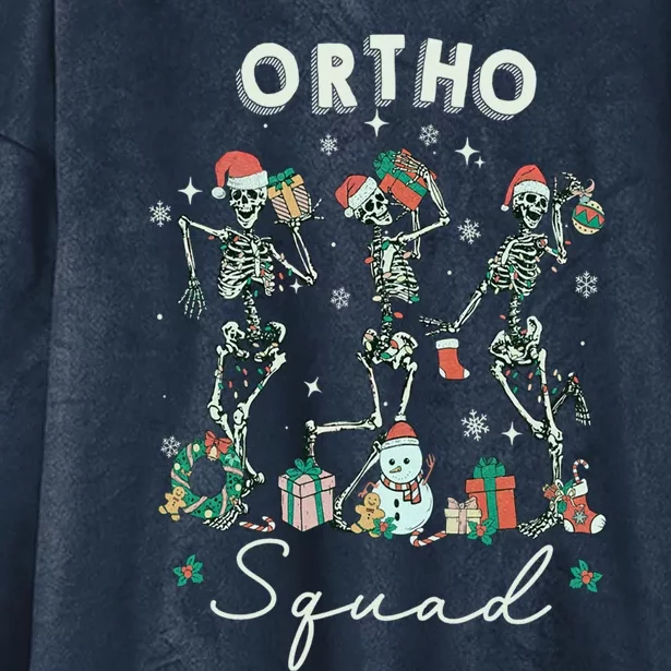 Ortho Squad Christmas Skeleton Orthopedics Nurse Rn Crew Gift Hooded Wearable Blanket