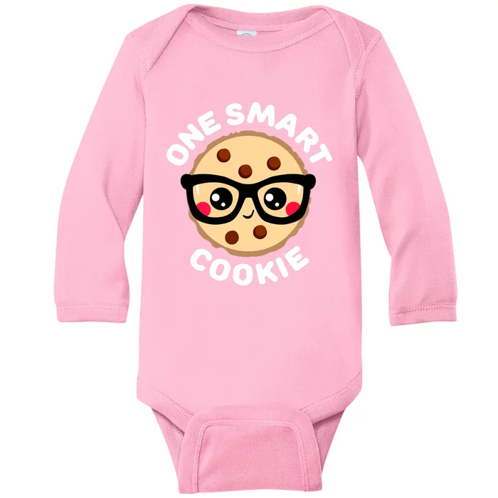 One Smart Cookie Cute Kawaii Style Pun Chocolate Chip Baby Long Sleeve Bodysuit