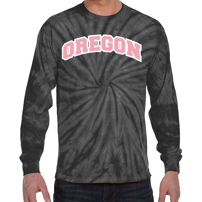 Oregon Sports Classic Varsity College Style Tie-Dye Long Sleeve Shirt