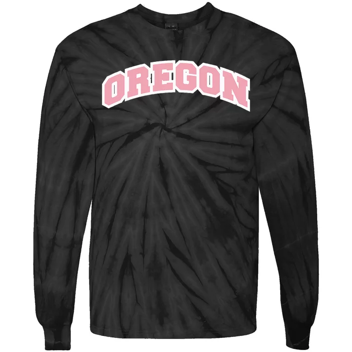 Oregon Sports Classic Varsity College Style Tie-Dye Long Sleeve Shirt