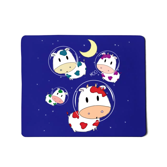 Outer Space Cute Kawaii Moo Cows Astronauts Ushi Moon Stars Great Gift Mousepad