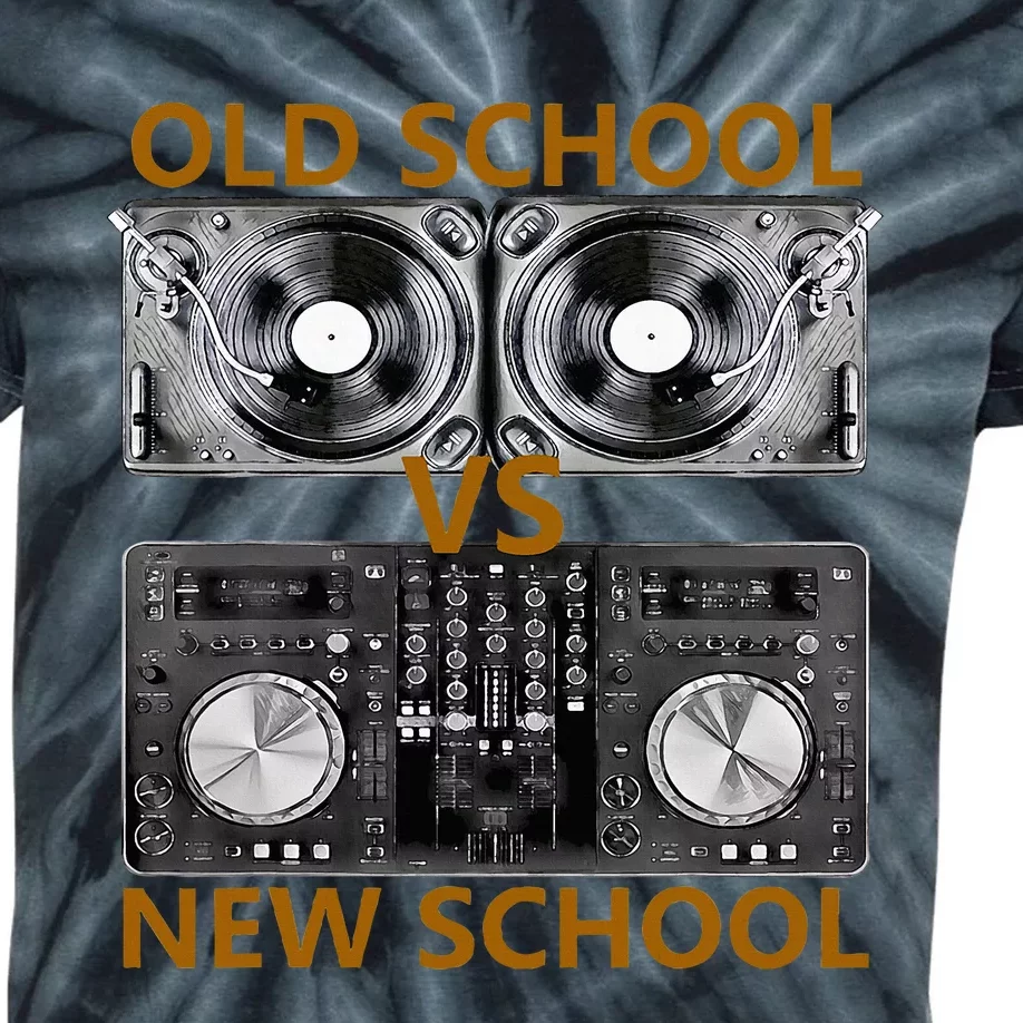 Old School Dj Vs New School Dj  Housedance Music Kids Tie-Dye T-Shirt