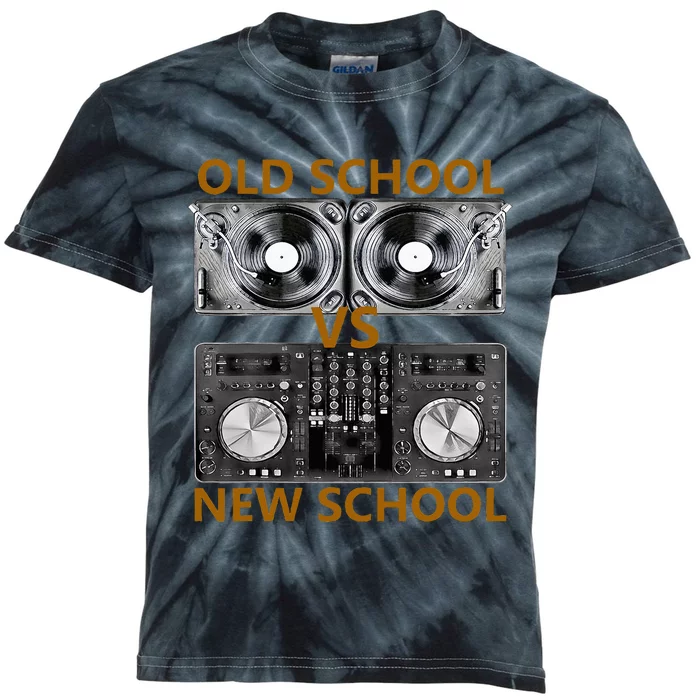 Old School Dj Vs New School Dj  Housedance Music Kids Tie-Dye T-Shirt