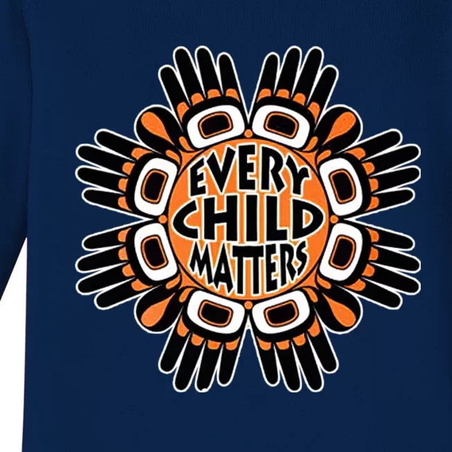 Orange Shirt Day Canada Marple Leaf Every Child Matters Baby Long Sleeve Bodysuit