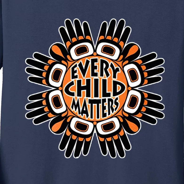 Orange Shirt Day Canada Marple Leaf Every Child Matters Kids Long Sleeve Shirt