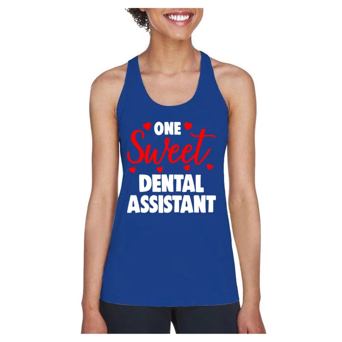 One Sweet Dental Assistangift Funny Valentines Day Gift Women's Racerback Tank