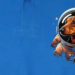 Outer Space Dachshund On Galaxy Astronaut Dachshund Great Gift Softstyle Adult Sport Polo