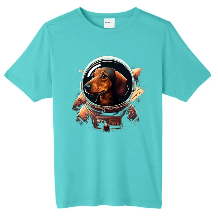 Outer Space Dachshund On Galaxy Astronaut Dachshund Great Gift ChromaSoft Performance T-Shirt