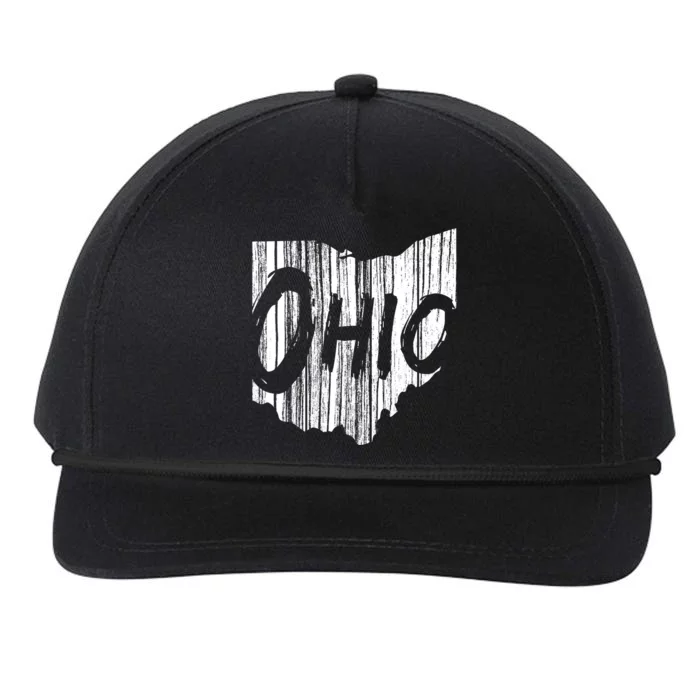 Ohio State Distressed Snapback Five-Panel Rope Hat