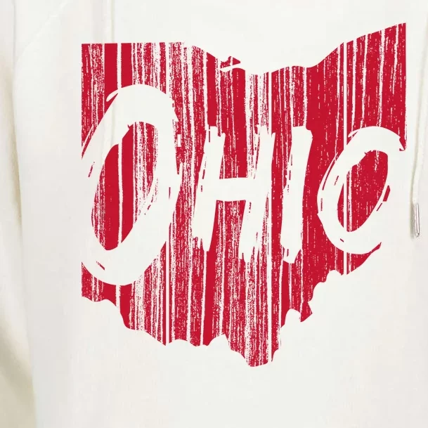 Ohio State Distressed Womens Funnel Neck Pullover Hood