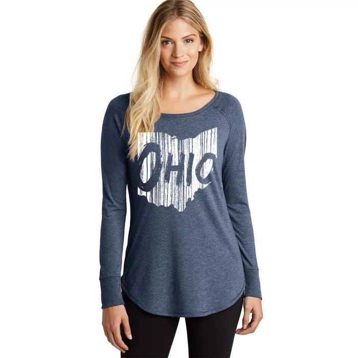 Ohio State Distressed Women's Perfect Tri Tunic Long Sleeve Shirt