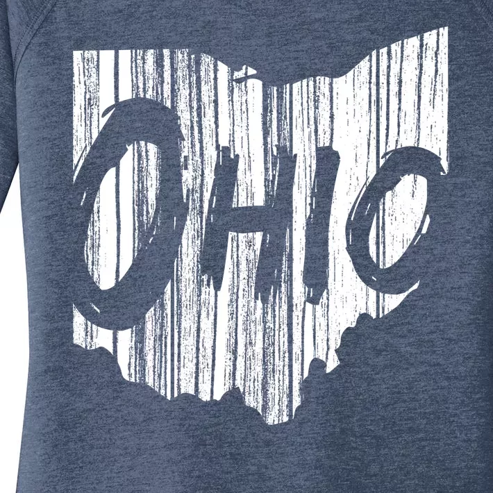 Ohio State Distressed Women's Perfect Tri Tunic Long Sleeve Shirt