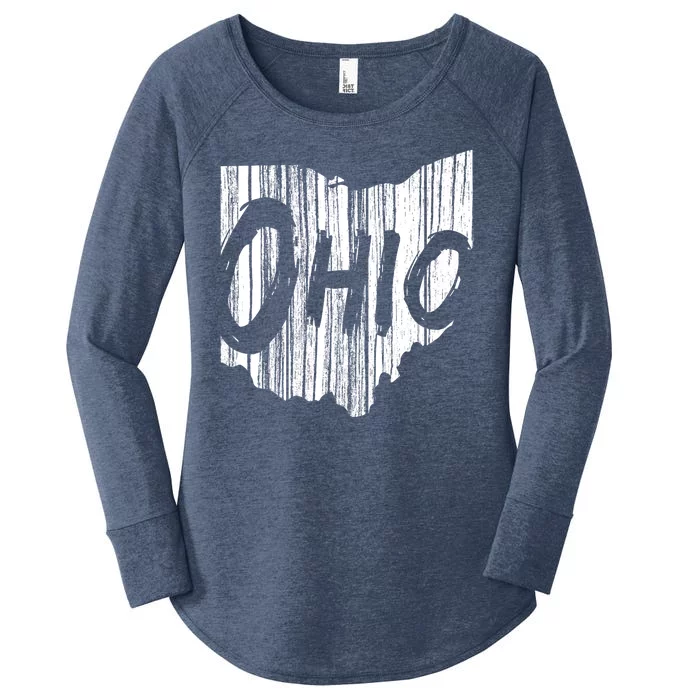 Ohio State Distressed Women's Perfect Tri Tunic Long Sleeve Shirt