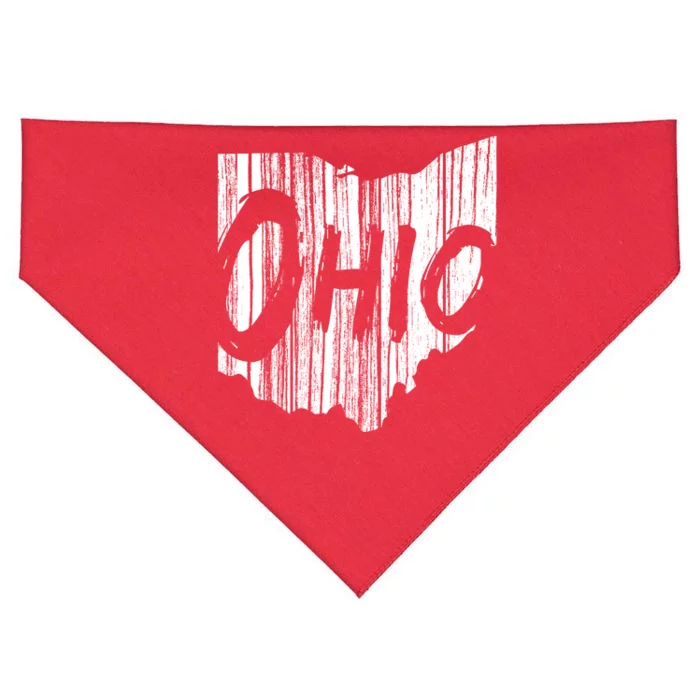 Ohio State Distressed USA-Made Doggie Bandana