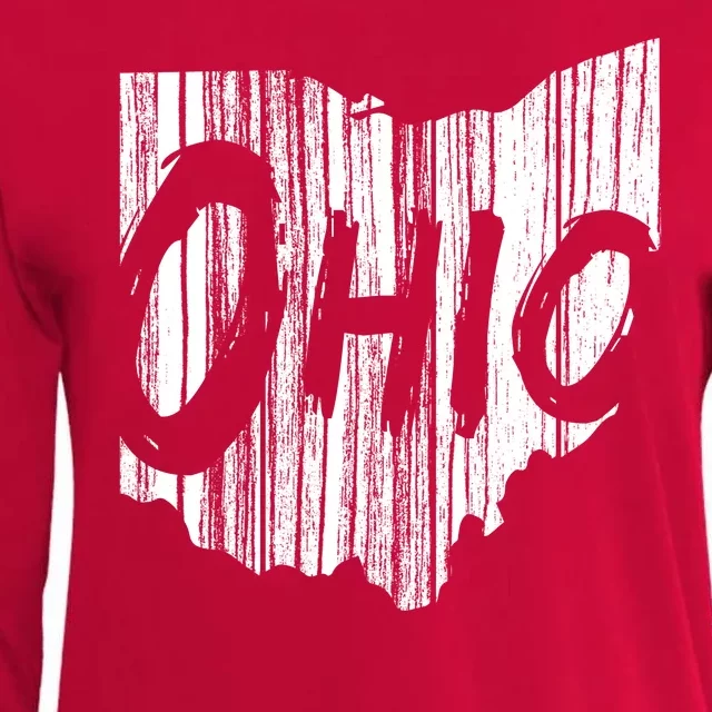 Ohio State Distressed Womens Cotton Relaxed Long Sleeve T-Shirt