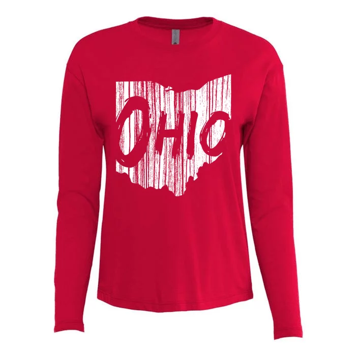 Ohio State Distressed Womens Cotton Relaxed Long Sleeve T-Shirt