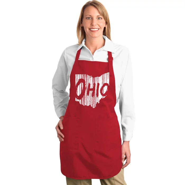 Ohio State Distressed Full-Length Apron With Pocket