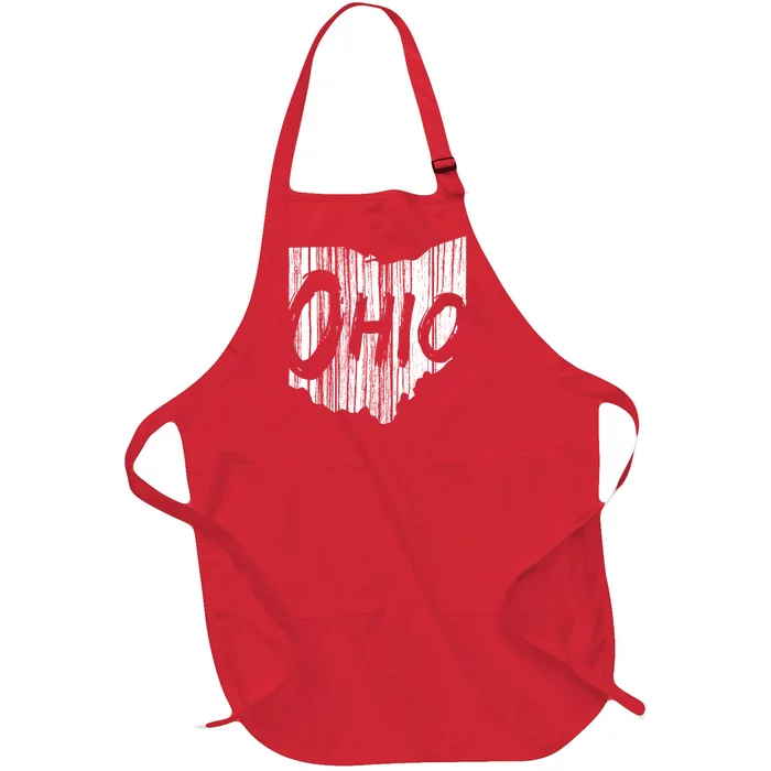 Ohio State Distressed Full-Length Apron With Pocket