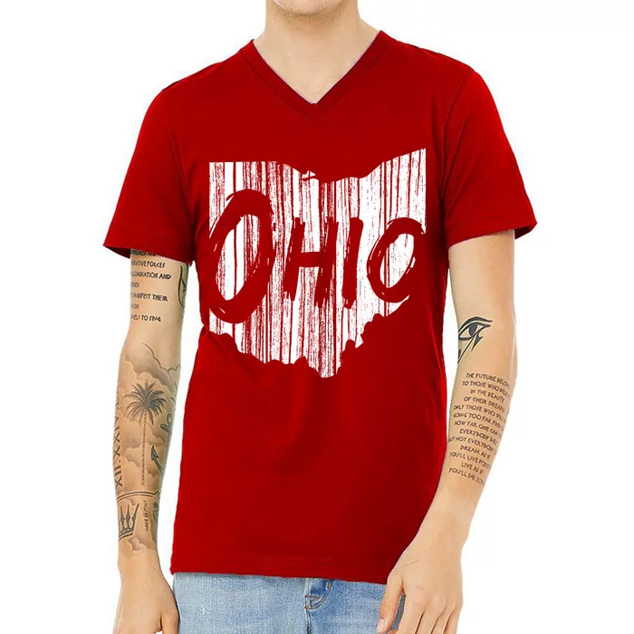 Ohio State Distressed V-Neck T-Shirt