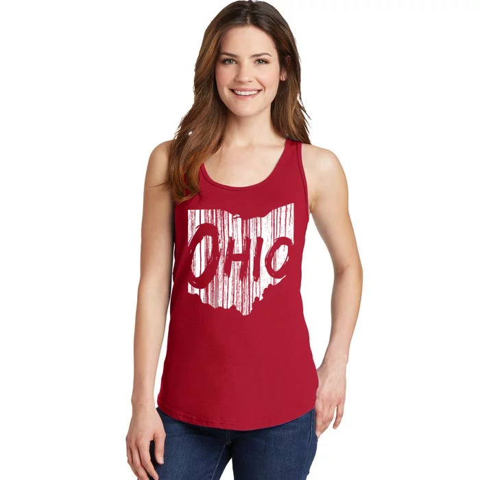 Ohio State Distressed Ladies Essential Tank