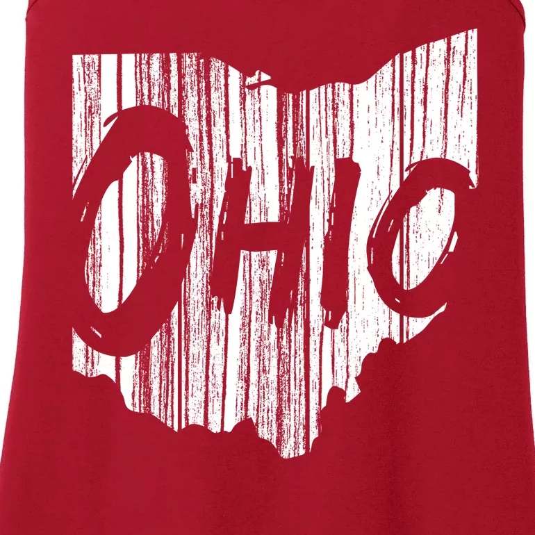 Ohio State Distressed Ladies Essential Tank