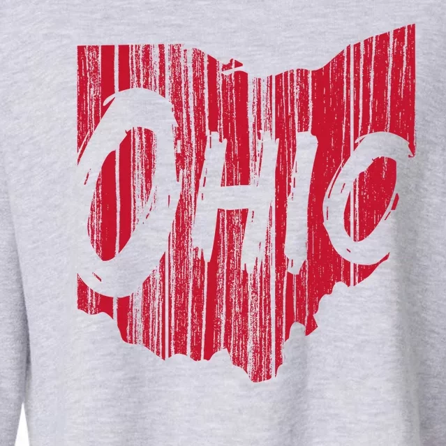 Ohio State Distressed Cropped Pullover Crew