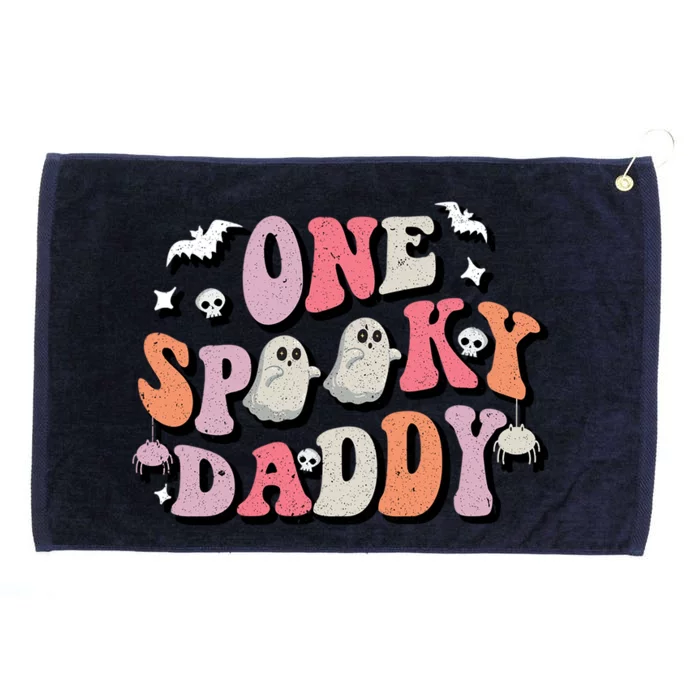 One Spooky Daddy Halloween Costume Dad Retro Groovy Gift Grommeted Golf Towel