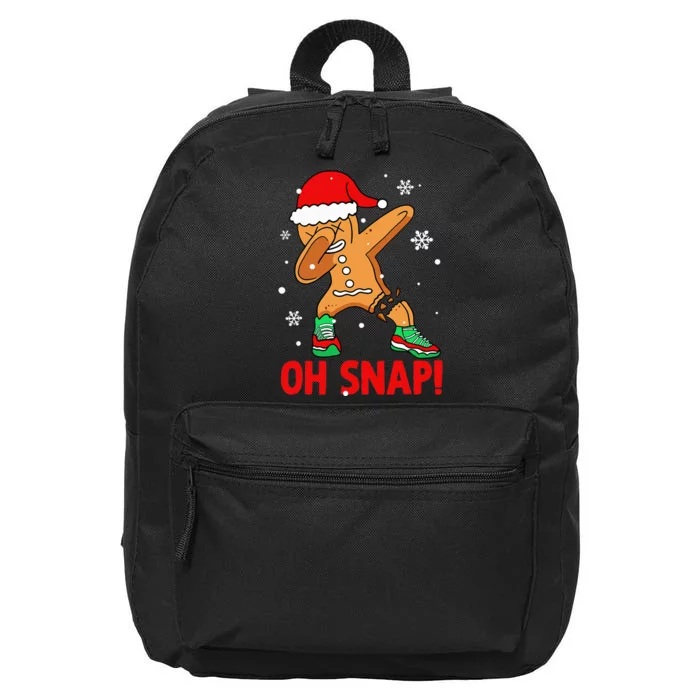 Oh Snap Dabbing Gingerbread Man Happy Holiday Christmas Xmas 16 in Basic Backpack