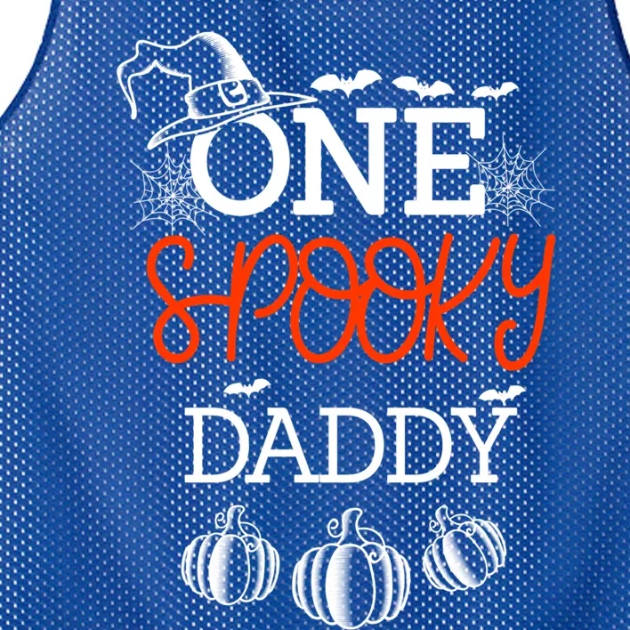 One Spooky Daddy Halloween Gift Mesh Reversible Basketball Jersey Tank